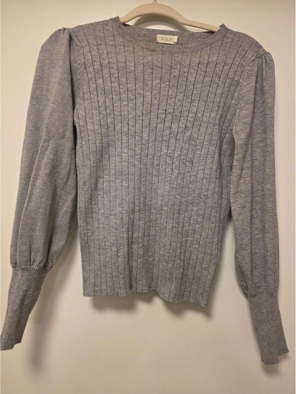 Cooler Grey Ribbed Knit Sweater